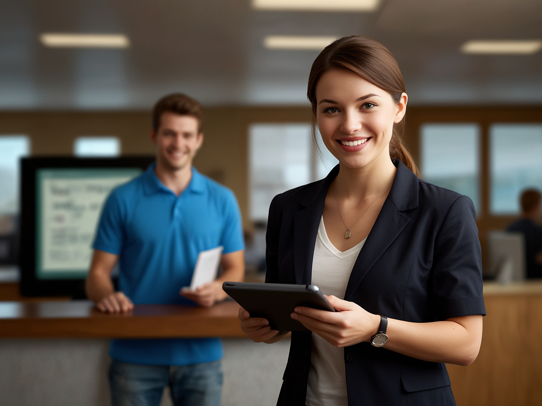 Registration hero image with welcoming staff